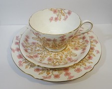 SHELLEY FINE BONE CHINA TEA TRIO HEDGROW PATTERN NO 13289 HENLEY SHAPE.