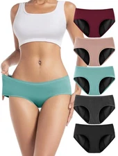 TIICHOO Period Underwear Women's Heavy Flow Soft Menstrual Panties Teens Size L