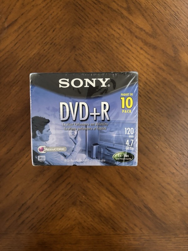 Sony DVD + R 10 Pack Recordable Discs 120 min 4.7 GB Blank **New Sealed**