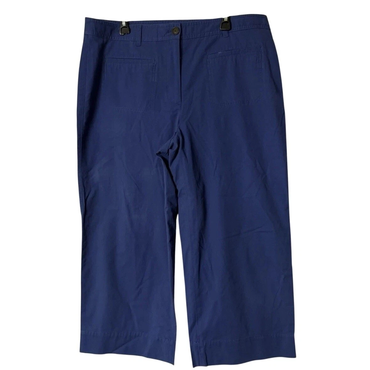 NWT Talbots Womens Blue Casual Cropped Capri Stretch Pants Trousers Plus 16W