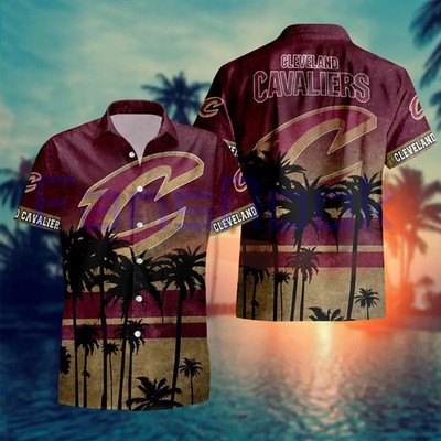 Cleveland Basketball Team Cavalierss Hawaiian Button Down Shirt Unisex Adults