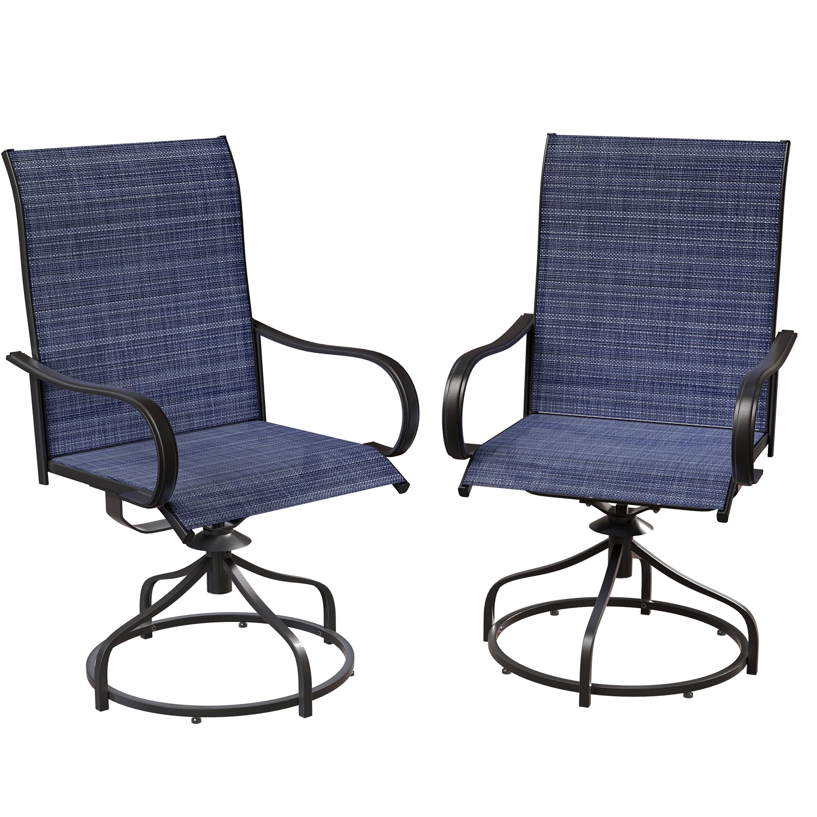 S Set Of 2/4, 360&deg; Outdoor Dining Chairs With Steel Frame
