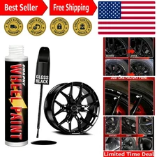 1 fl oz Gloss Black Touch Up Paint - Quick-Drying Rim Repair Kit for All Wheels