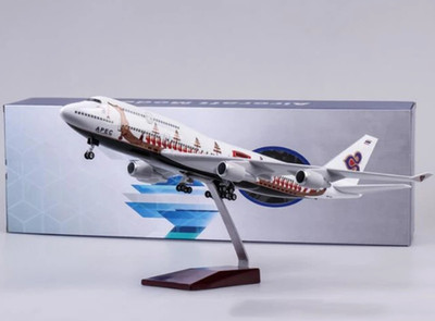 1:150 47CM THAILAND APEC BOEING 747-400 Plane Landing Gear Resin Aircraft Model