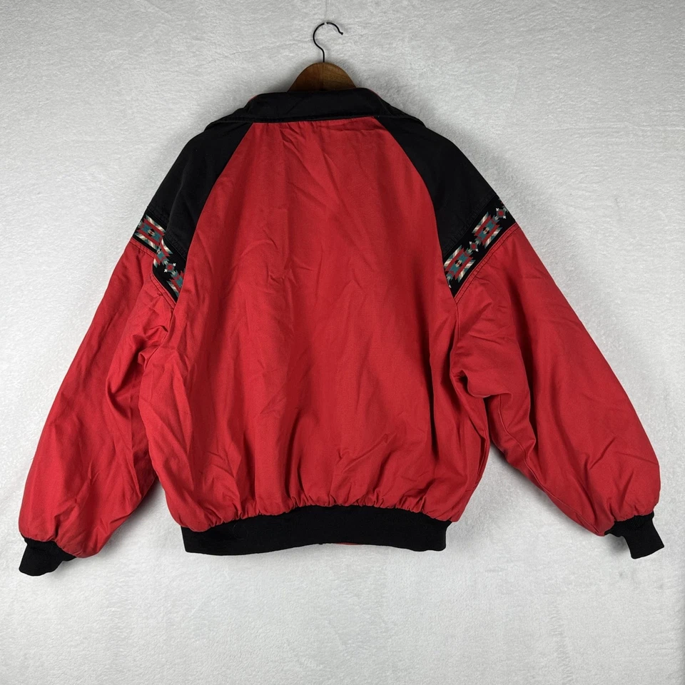 Chaqueta de Colección Express Riders Para Hombres 2XL Roja Azteca Occidental Bombardero Hecha en EE. UU. 90s Foto 2 de 4
