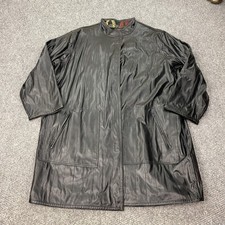 KOOS of Course Coat Womens 2X Black Faux Leather Vinyl Mandarin Collar Lined