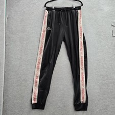 Kappa Men Activewear Pants M Black Logo Embroidery Jogger 31" Inseam
