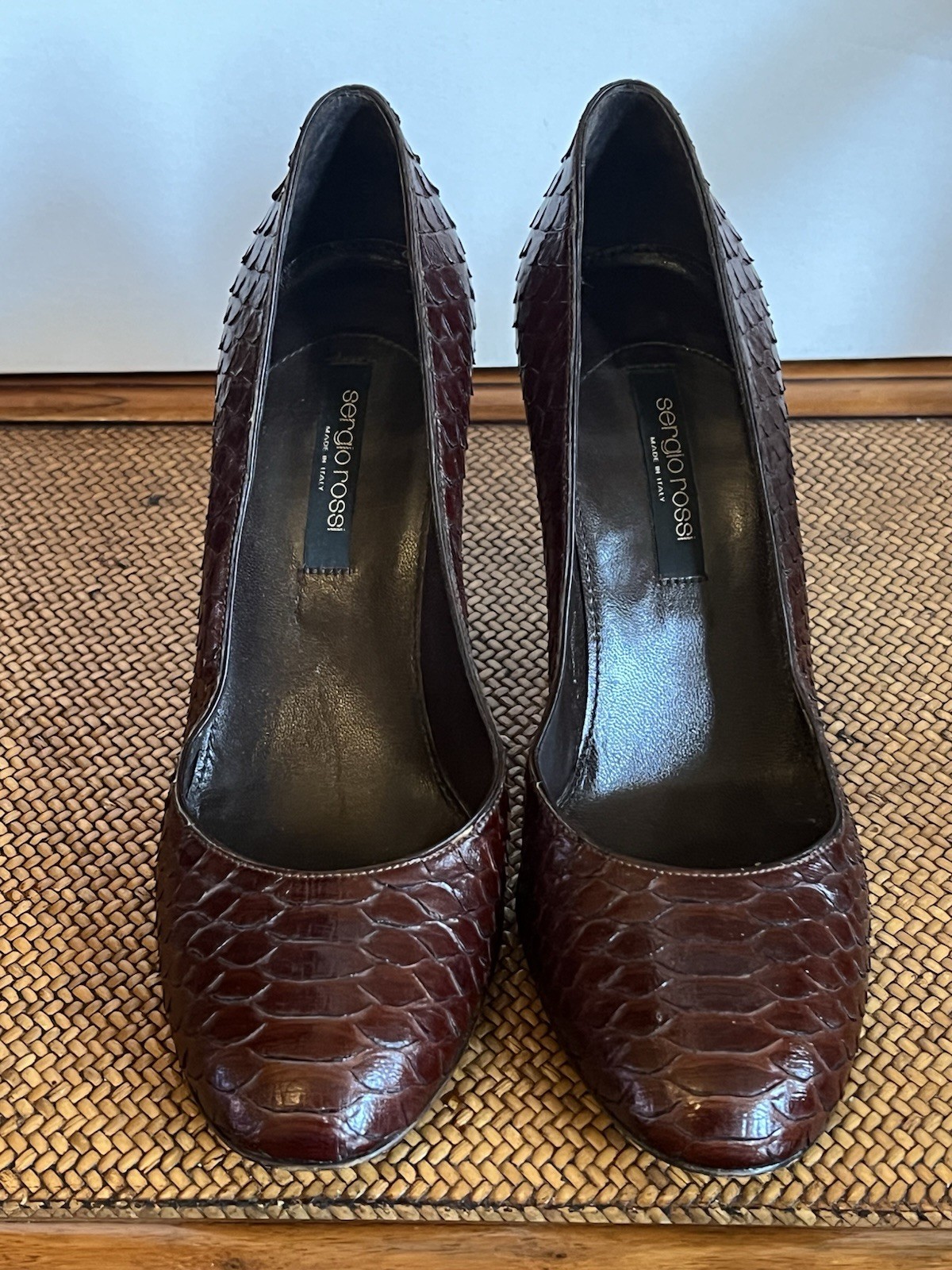 Sergio Rossi Python Heels Brown Snakeskin Leather… - image 2