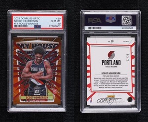 2023-24 Donruss Optic My House Orange Prizm /39 Scoot Henderson PSA 10 Rookie RC