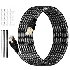 Cat8 Ethernet Cable 65FT - 40Gbps 2000MHz High Speed Braided Round LAN Cable ...