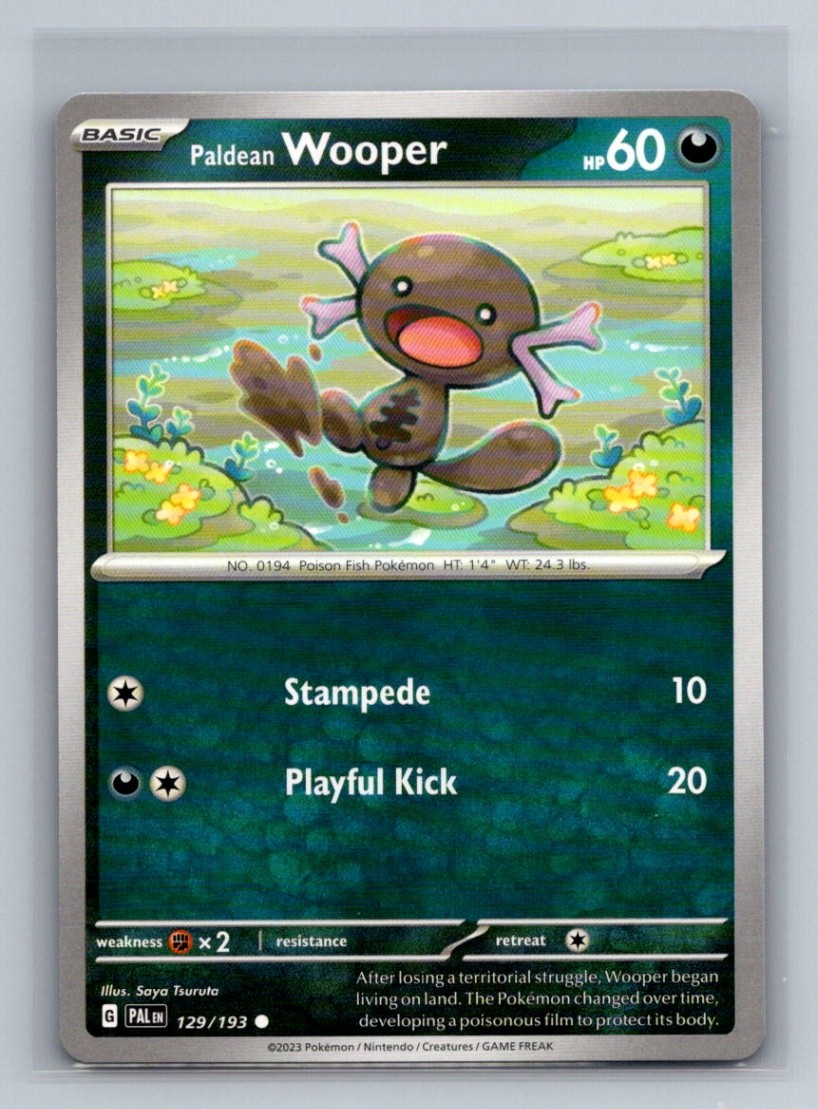 Paldean Wooper Normal Common SV02: Paldea Evolved PAL Dark 129/193 Pokemon Card