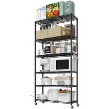 Utility Garage Shelving Unit 6 Shelf Heavy Duty Wire Metal Rack Chrome Organizer
