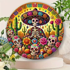 Viking Shield Raven Round Aluminum Sign 8x8 Inch