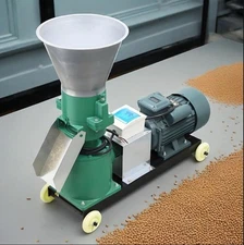 INTBUYING 220V Animal Pellet Feed Mill Machine 80-120KG/H Fodder Press 2MM Plate