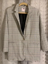 SO Goods For Life One Button Boyfriend Plaid Blazer Sz S (PO In Good Condition)