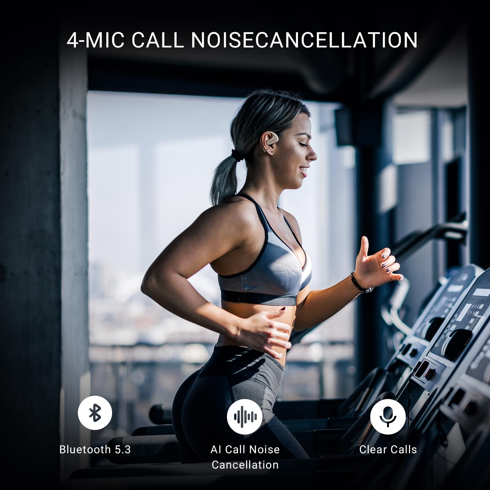 OpenRock Bone Conduction Headphones Bluetooth 5.3 Waterproof 40H Battery