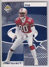 1998 UD Choice #SR07 Jerry Rice / Randy Moss StarQuest/RookQuest Blue