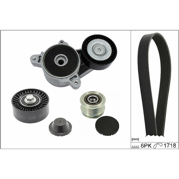Ina Keilrippenriemensatz + Freilauf FüR Jeep Compass MK49 Patriot MK74 2.0 Crd-image