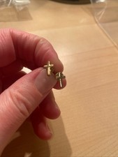 Dainty Cross Stud Earrings Plain Gold Studs Men Women