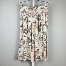 Vintage 80s/90s Sag Harbor Maxi Skirt Womens Medium Rose Floral Print Rayon