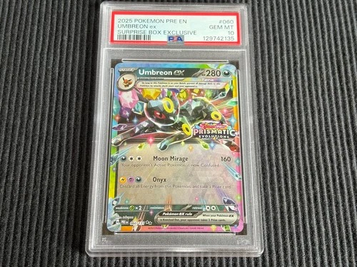 2025 POKEMON PRE EN #60 UMBREON EX *SURPRISE BOX EXCLUSIVE PSA 10 GEM MINT*
