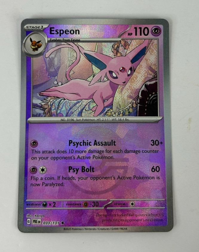 Espeon 033/131 Reverse POKEBALL NM Prismatic Evolutions Pokemon