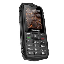 Hammer Téléphone incassable à touches Batterie 3000mAh Étanche IP68 SOS Noir