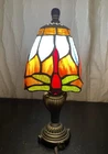 Vintage Tiffany Style Stained Glass Dragonfly, Night Light 11.5” Blue, Red, LED