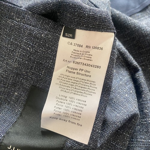 J. Lindeberg Hopper Blue Blazer Wool Cotton Linen Mens EU 52R US 42R - Picture 10 of 10