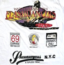 Vintage 80s Flashdancers Doll House New York City Strip Club T Shirt 69 L