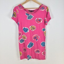Marc jacobs womens tunic t shirt size S aus 8 pink floral short sleeve 083187