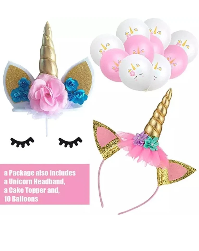 Einhorn Party Dekoration Set Geburtstag 16 Gäste Happy Birthday Mädchen 110 tlg - Bild 4 von 4