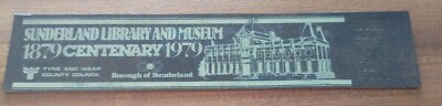 Sunderland Library & Museum   Centenary 1979 Vintage Plastic Bookmark GVC B182