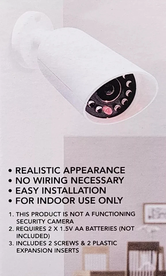 4 Pack Simulated Security Camera Indoor W/ Red Flashing Light Batteries Included - Image 2 of 4