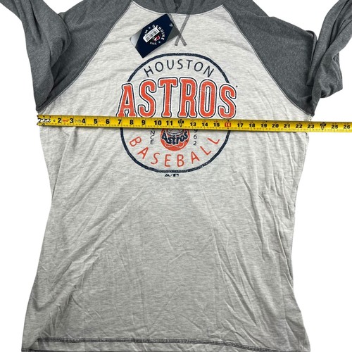 NEW Majestic Men’s Cotton Houston Astros Hoodie Sweatshirt Gray • Large - Picture 7 of 7