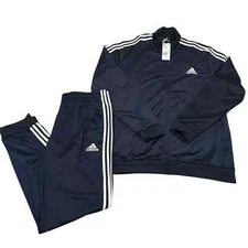 adidas Essentials Fleece 3-Stripes Tracksuit 2 Piece Set Legend Ink Men All Size