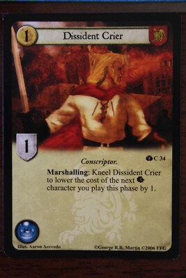 A Game of Thrones CCG -  ''Dissident Crier'' #C 34