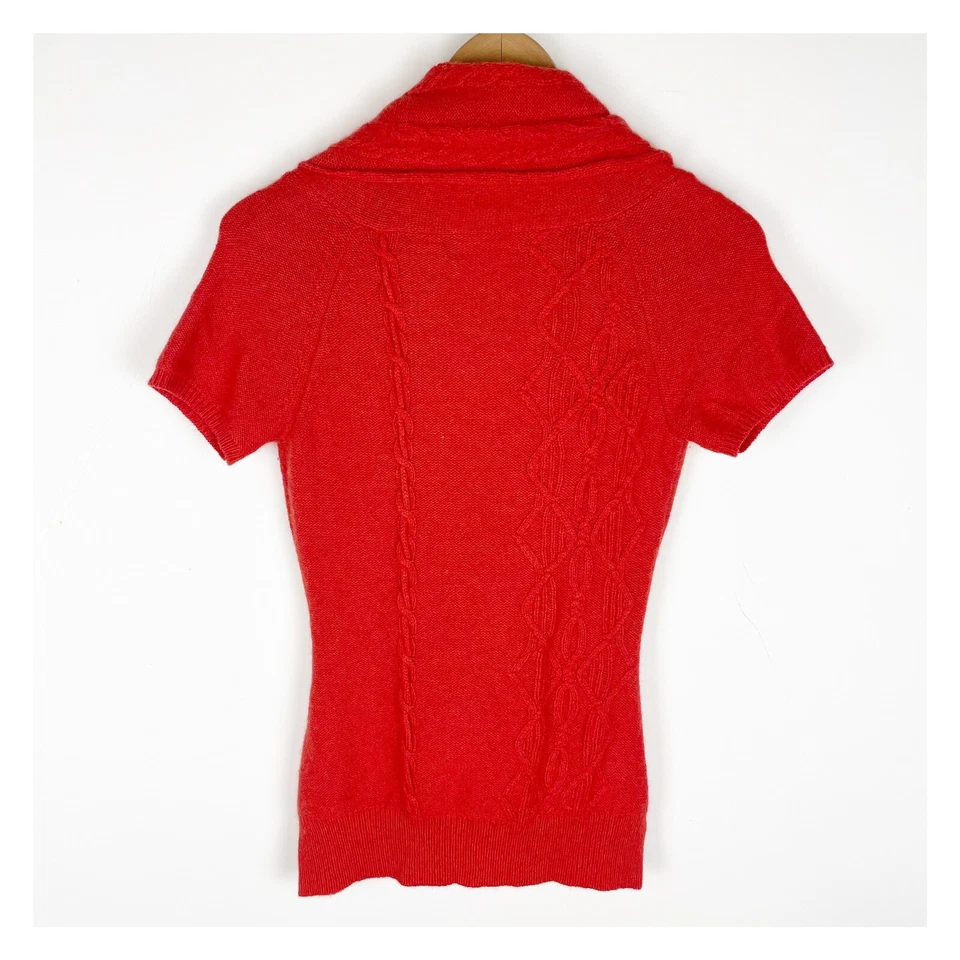 Suéter Anthropologie Sleeping on Snow Naranja Cable Twist Mezcla Lana Cachemira XS Foto 2 de 4