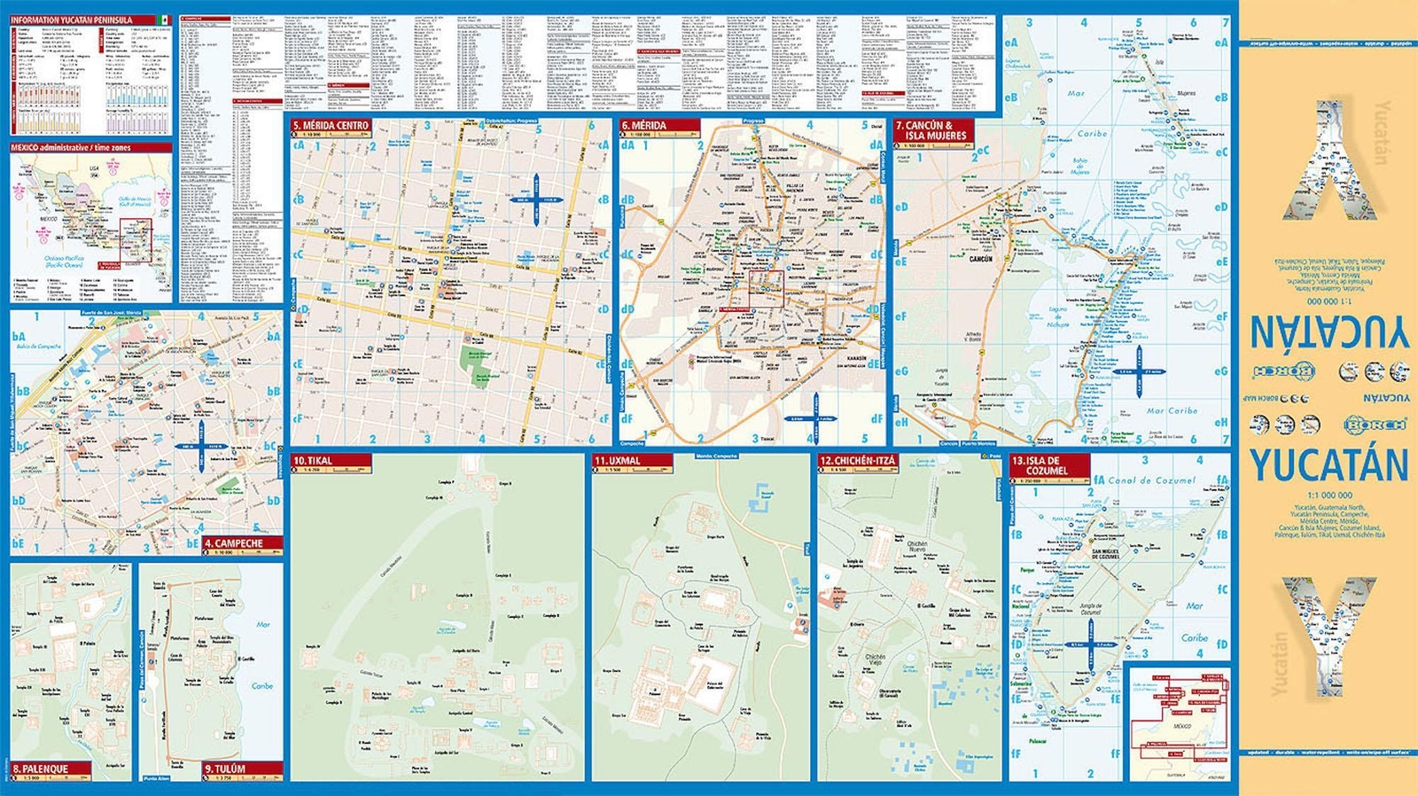 Thumbnail - Yucatan 1 : 1 000 000. Road Map + City Maps | (land-)karte | Borch