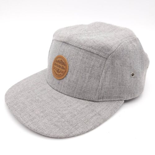 Red Lodge Ales Brewing Leather Strapback 5 Panel Hat Beer Ball Cap Montana Gray - Afbeelding 1 van 7