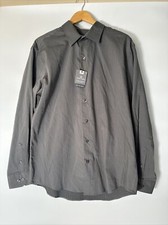 Van Heusen Shirt Mens Large 16-16.5 Gray Button Up Classic Fit Easy Care NWT