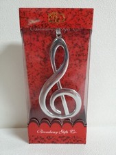 Treble Clef Ornament Broadway Gifts Co. Silver Tone Metal Christmas Decoration