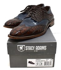 Stacy Adams Tomaselli Navy / Cognac / Marine Mens Dress shoe 25212-470 sz 10.5