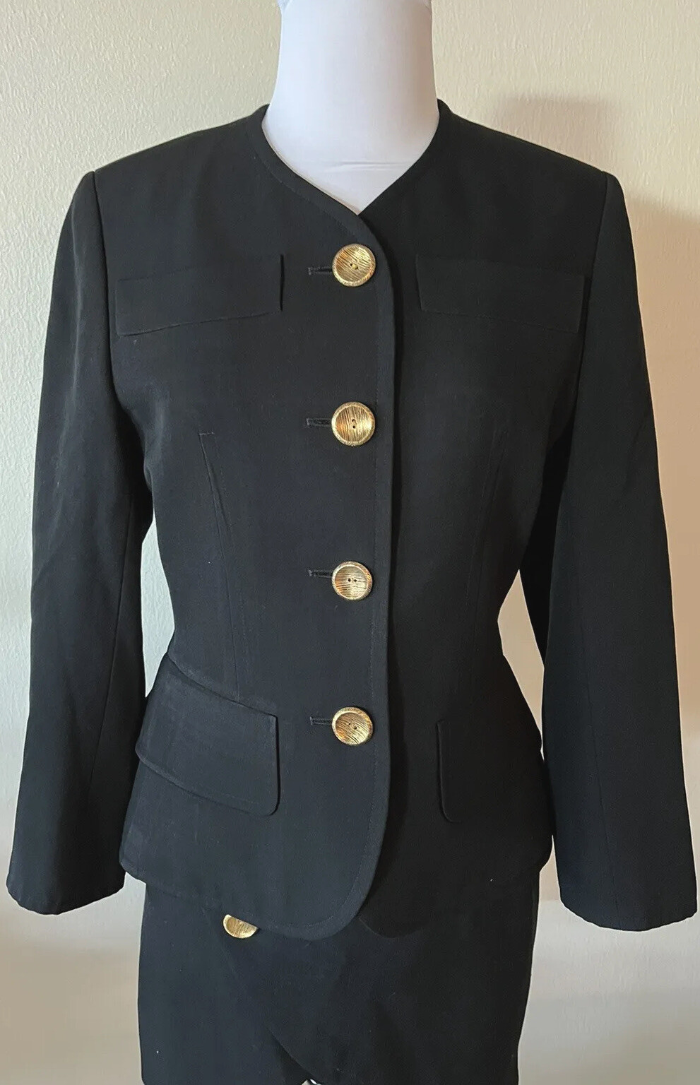 Abito nero YVES SAINT LAURENT Rive Gauche 2p vintage~Taglia 36~ SPLENDIDO!