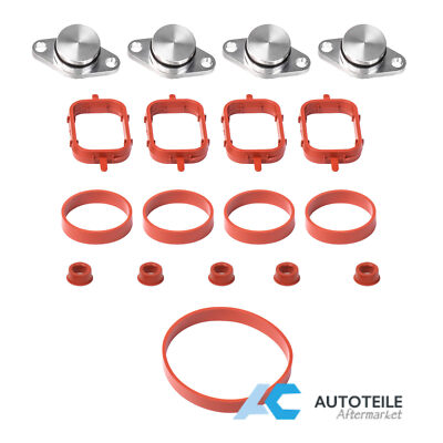 4x22 mm Drallklappen Set mit Stützring Dichtung Ansaugbrücke für BMW M47 E46 E90