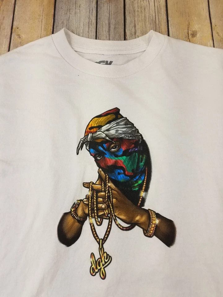 Camiseta DGK Westside Tupac Shakur 2pac Para Hombre Talla M Mangas Cortas Gráfico B8 Foto 3 de 4