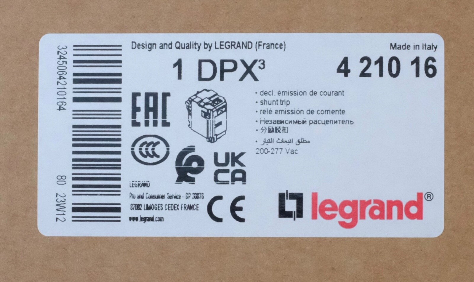 Déclencheur à émission de courant Legrand 421016 pour disjoncteur DPX³160 et DPX³250