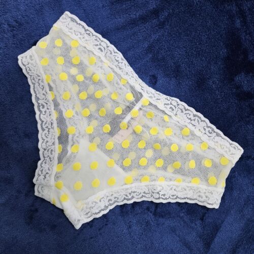 NWT Victoria's Secret The Lacie Panties Women's Sz XS White Yellow Polkadot 2013 - Picture 4 of 4