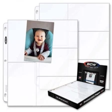 BCW Pro 5-Pocket 3.25x5.25 Postcard Photo Album Pages binder sheets Case of 1000