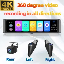 360 Degree Car Rearview Mirror Dash Cam 4 Channels Car Cameras 4K+1080P ADAS BDS
